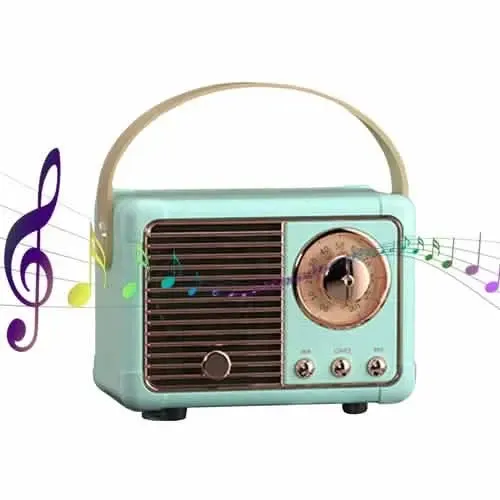 Vintage-Inspired Bluetooth Speaker with FM Radio Functionality