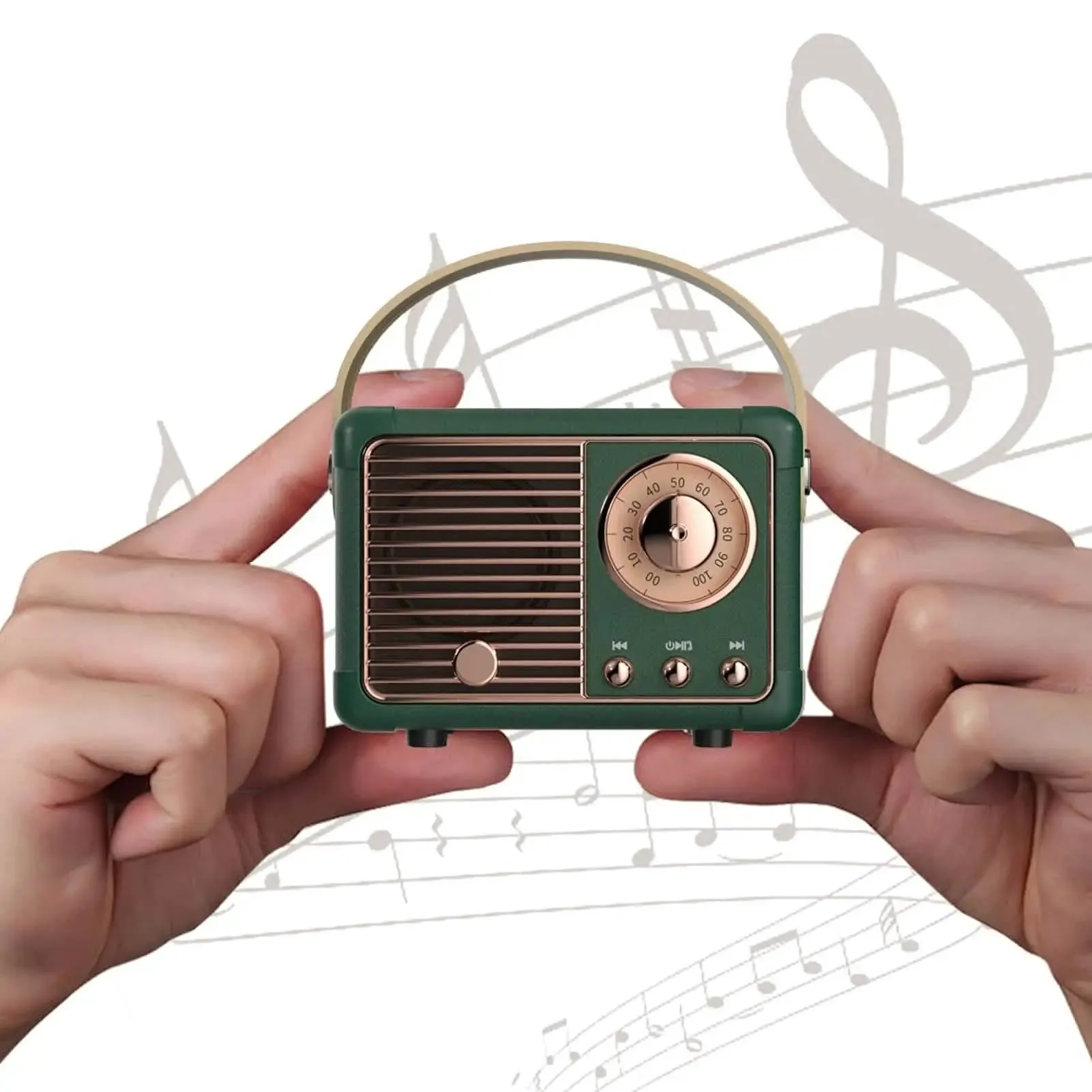 Vintage-Inspired Bluetooth Speaker with FM Radio Functionality