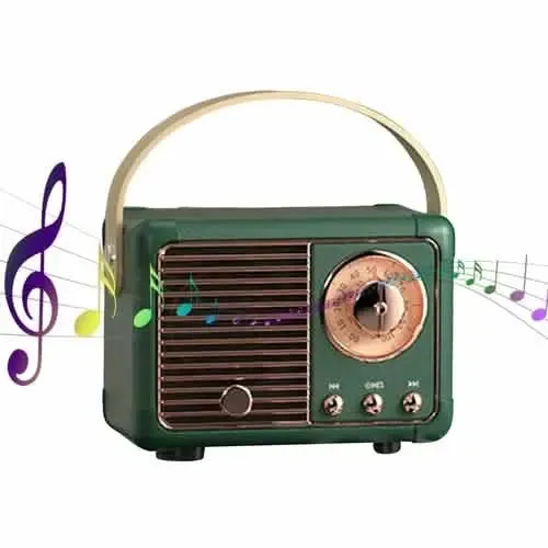 Vintage-Inspired Bluetooth Speaker with FM Radio Functionality