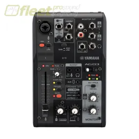 YAMAHA 3-CHANNEL LIVE STREAMING MIXER WITH USB AUDIO INTERFACE - BLACK